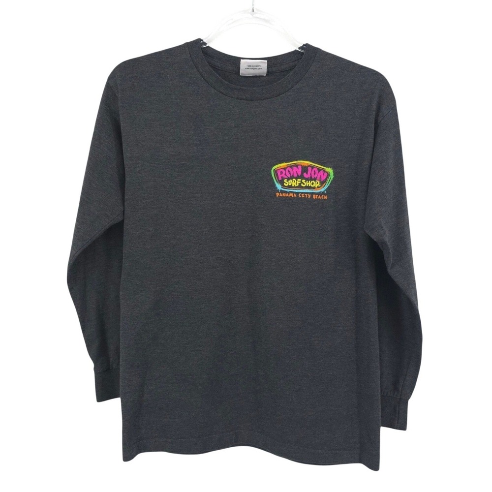 Ron Jon Surf Shop Shirt Size Large Long Sleeve‎ Gray Panama City Beach Surf